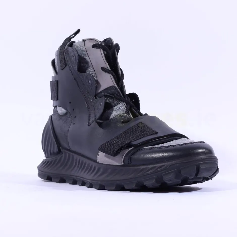 Ecco Men Exostrike Boot Velcro Straps - Black Grey