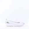 Women Caprice Faby Toe Cap Low Wedge Pump - White Silver
