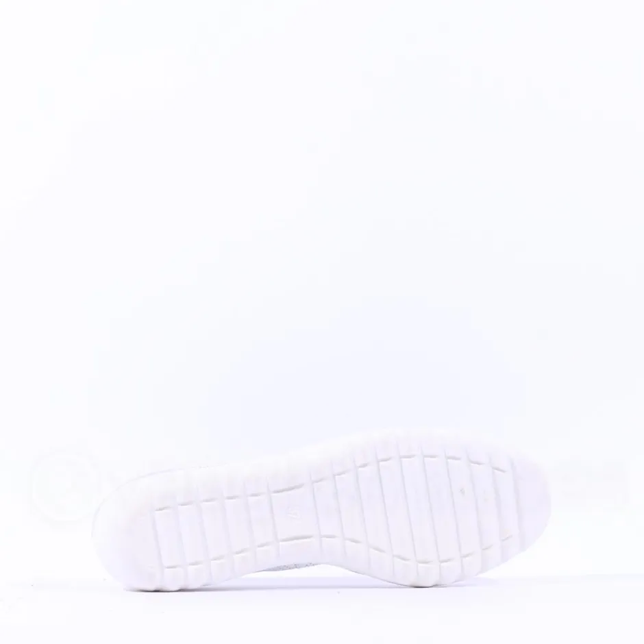 Women Caprice Faby Toe Cap Low Wedge Pump - White Silver