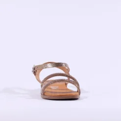 Women Oh My Sandals Flat Glitter Strap Sandal - Bronze Gold