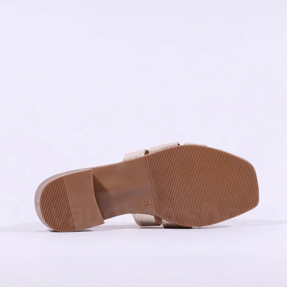 Women Oh My Sandals Flat Mule Slider - Gold