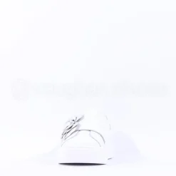 Women Marco Moreo Flower Brooch Low Trainer - White Silver Leather