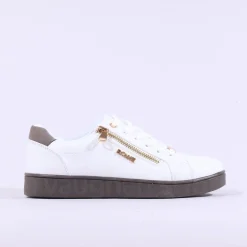 Women Tommy Bowe Ladies Flucher Sidezip Runner - White Brown