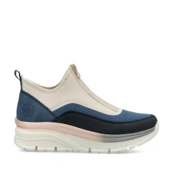 Women Rieker Front Zip Mesh Trainer - Blue Combination