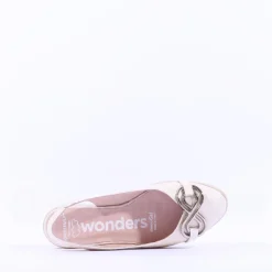 Women Wonders Gale Slingback Link Wedge - Off White Croc