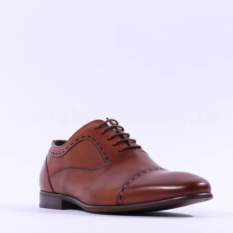 Tommy Bowe Galthie Toe Cap Oxford Shoe - Tan Leather