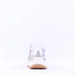 Women Ara Garda Sidezip Lace Wedge Trainer - Metallic Combi