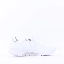 Women Gabor Garten Rolling Soft Zip Trainer - White Silver