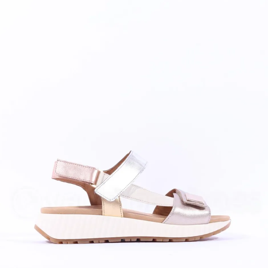 Women Gabor Gifted Sporty Velcro Multi Sandal - Gold Metallic