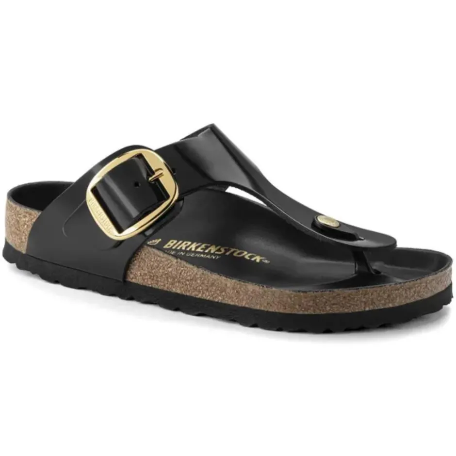 Women Birkenstock Gizeh Big Buckle - Black Patent
