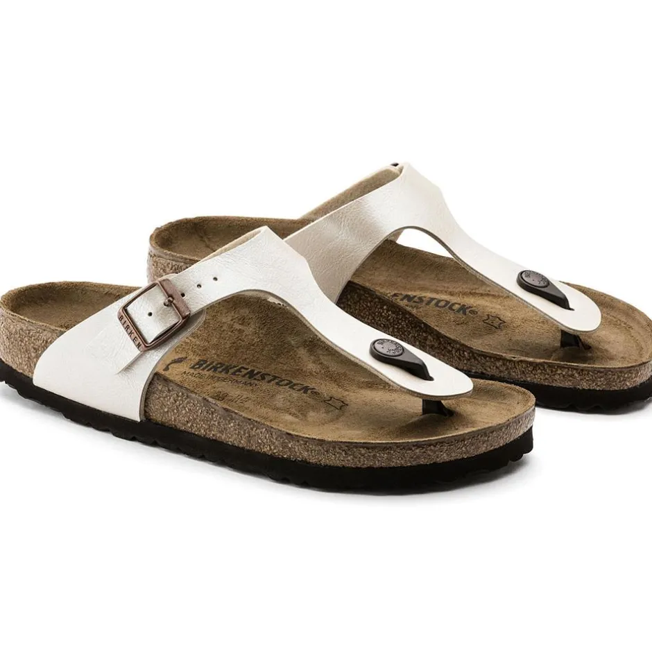 Women Birkenstock Gizeh Birko-Flor - Graceful Pearl White
