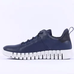 Ecco Men Gruuv Flex Sole Laced Trainer - Navy Leather