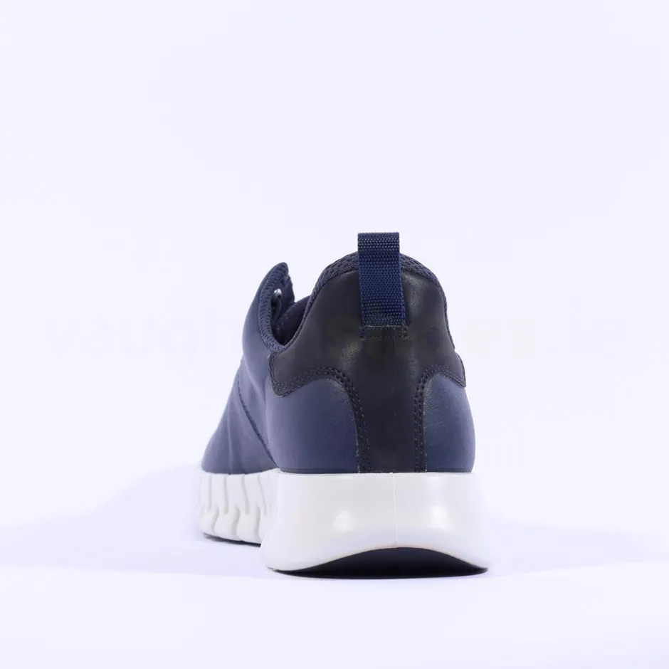 Ecco Men Gruuv Flex Sole Laced Trainer - Navy Leather