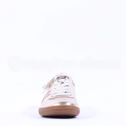 Women Paul Green Gum Sole Laced Trainer - Gold Metallic