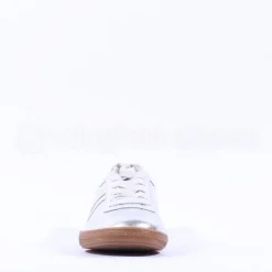 Women Paul Green Gum Sole Laced Trainer - Silver Metallic