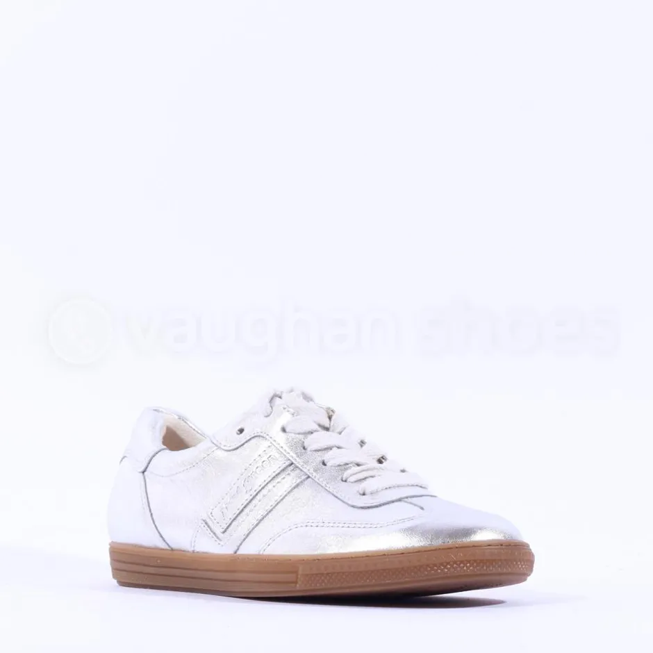 Women Paul Green Gum Sole Laced Trainer - Silver Metallic