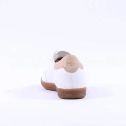 Women Paul Green Gum Sole Laced Trainer - White Beige