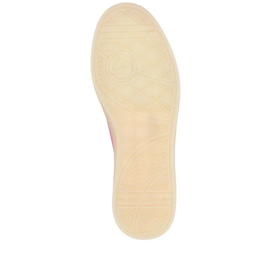 Women Remonte Gum Sole Trainer With Side Zip - Pink Combi Leather