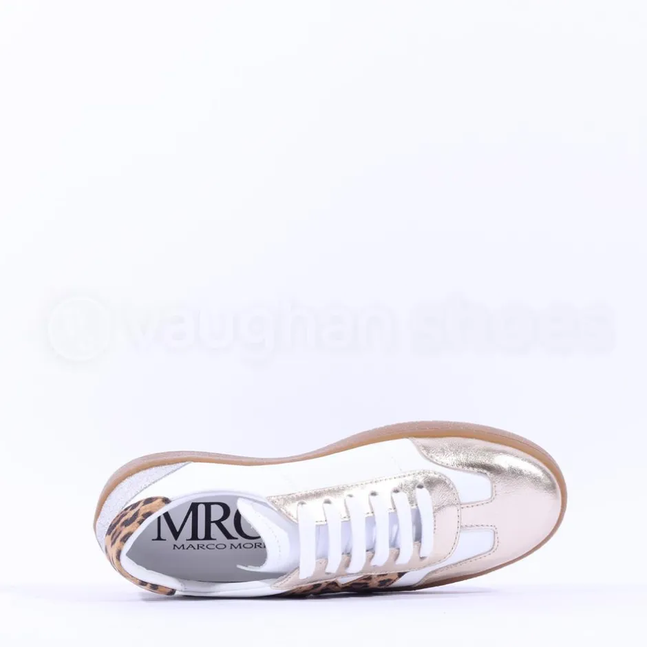Women Marco Moreo Gumsole T Toe Lace Trainer - White Leopard