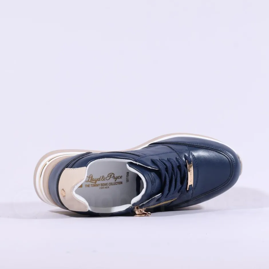 Women Tommy Bowe Ladies Gunter Wedge Trainer - Navy Gold