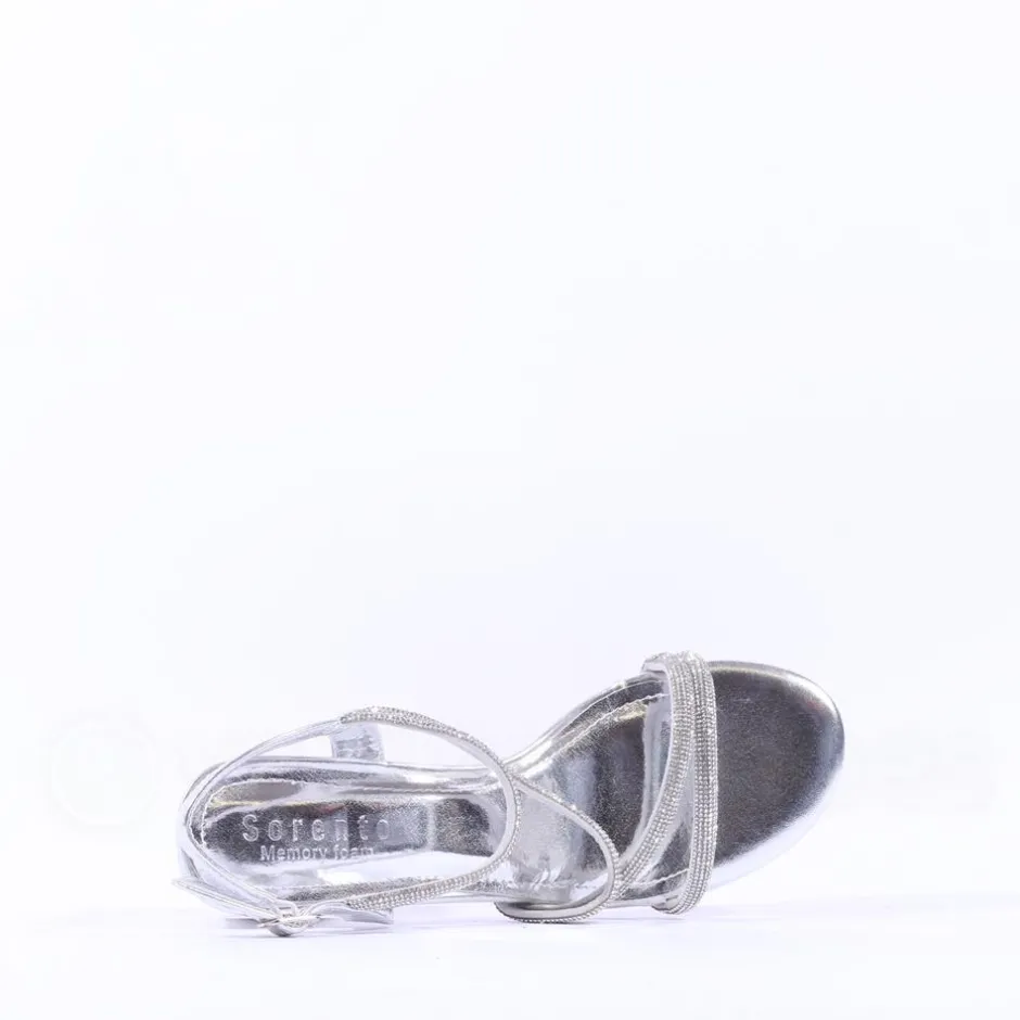 Women Sorento Gweedore Strappy Block Sandal - Silver
