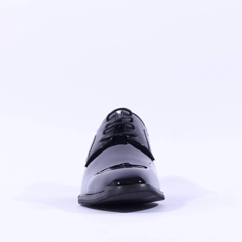 Brent Pope Halcombe Laced Plain Toe Shoe - Black Patent