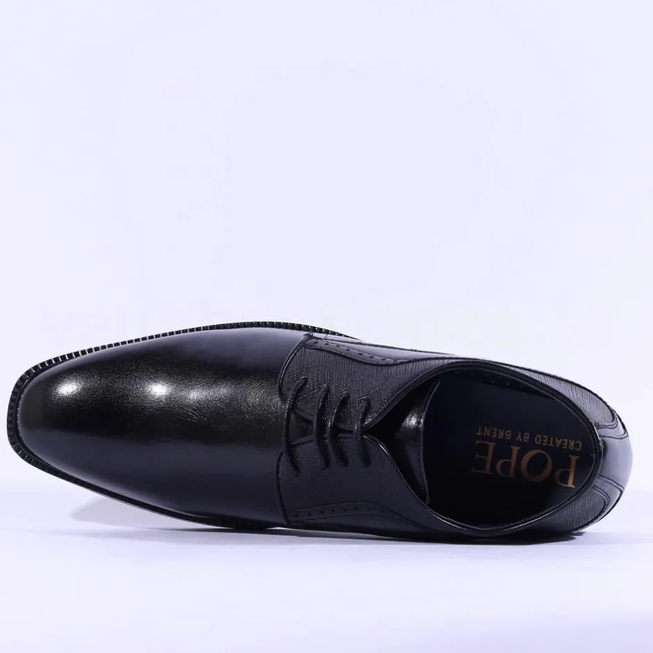 Brent Pope Halcombe Laced Plain Toe Shoe - Black