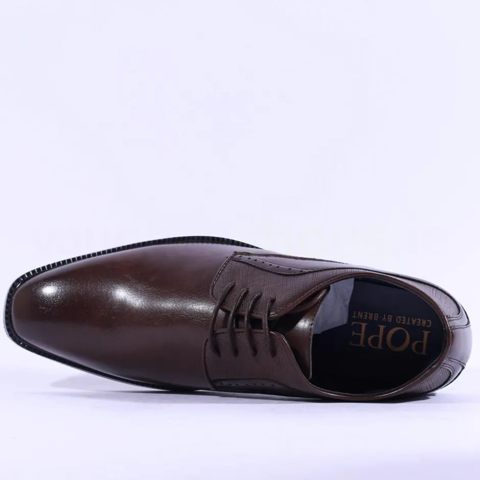 Brent Pope Halcombe Laced Plain Toe Shoe - Walnut