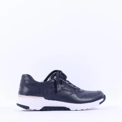 Women Gabor Haley Rolling Soft Sidezip Trainer - Navy Leather