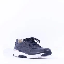 Women Gabor Haley Rolling Soft Sidezip Trainer - Navy Leather