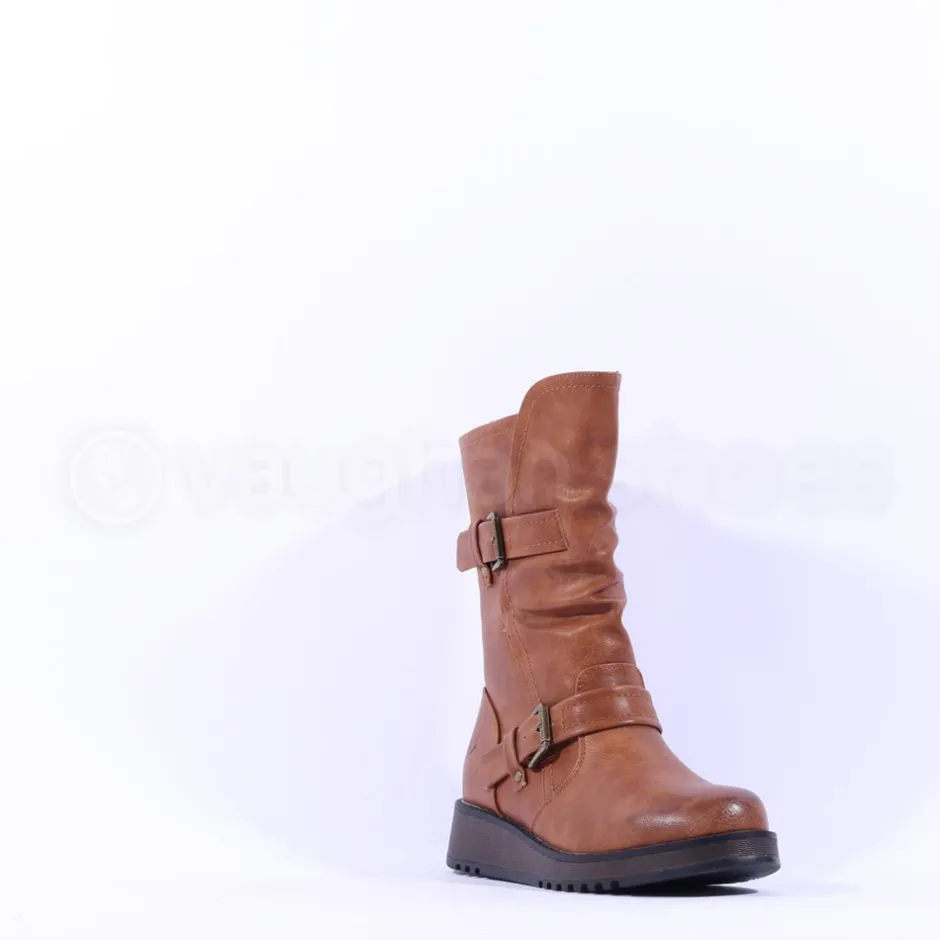 Women Heavenly Feet Hannah4 Mid Calf Boot - Tan