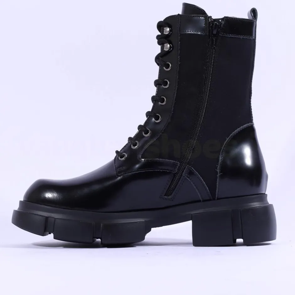 Women Marco Moreo Harley Laced Military Boot - Black Combi