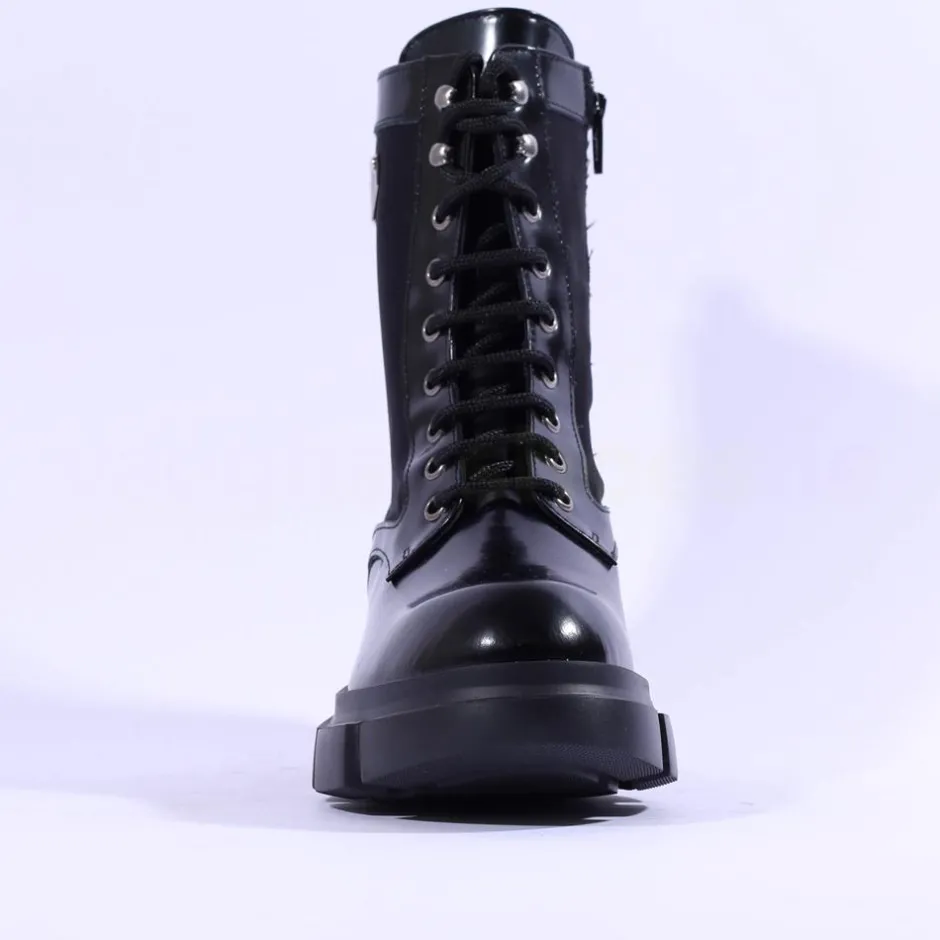 Women Marco Moreo Harley Laced Military Boot - Black Combi