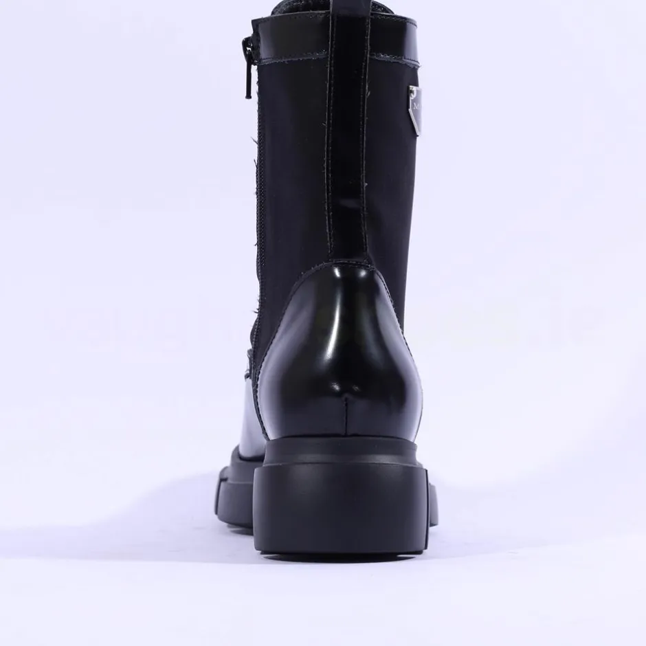 Women Marco Moreo Harley Laced Military Boot - Black Combi