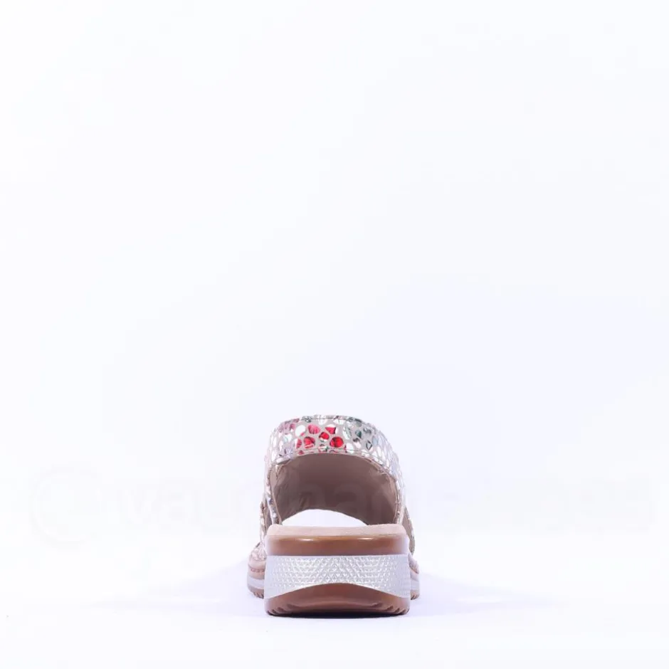 Women Ara Hawaii Slingback Low Wedge Sandal - Floral