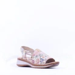 Women Ara Hawaii Slingback Low Wedge Sandal - Floral