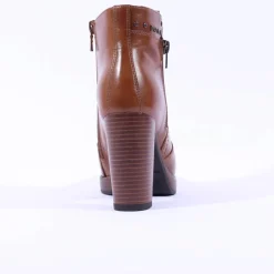 Women NeroGiardini High Stack Heel Ankle Boot - Tan Leather