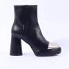 Women Marco Moreo Hong Kong Toecap Ankle Boot - Black Gold Leather