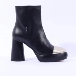 Women Marco Moreo Hong Kong Toecap Ankle Boot - Black Gold Leather