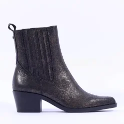 Women Tamaris Howdy Low Block Heel Gusset Boot - Bronze