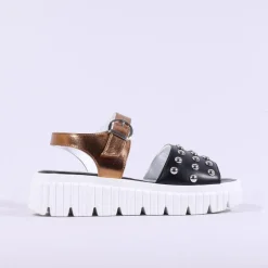 Women Marco Moreo Ibiza Stud Buckle Sandal - Black Bronze