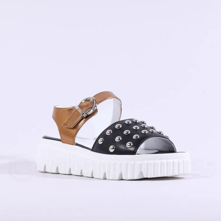 Women Marco Moreo Ibiza Stud Buckle Sandal - Black Bronze