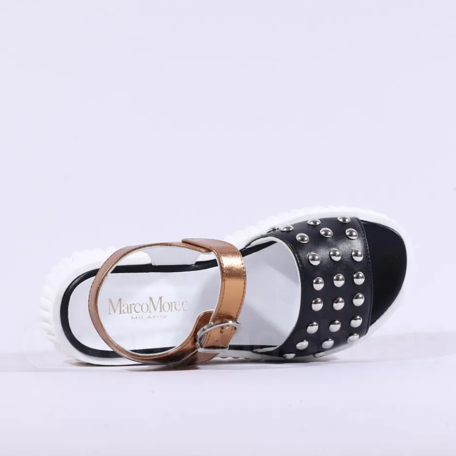Women Marco Moreo Ibiza Stud Buckle Sandal - Black Bronze