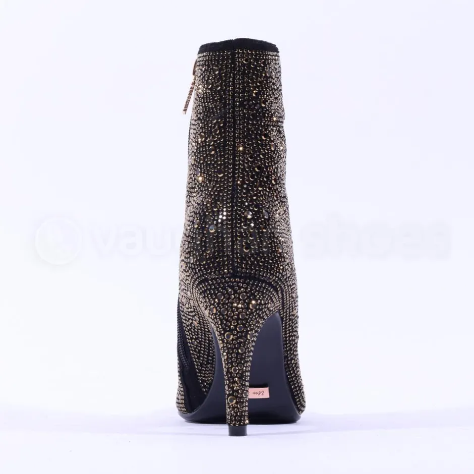 Women Una Healy It Had To Be You Heel Boot - Black Gold Sparkle