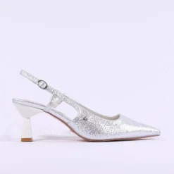 Women Una Healy Its Funky Pointed Slingback - Silver