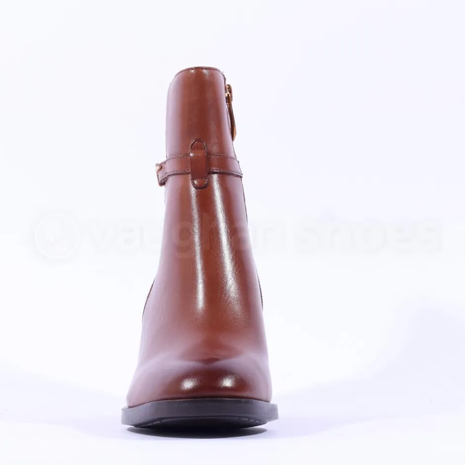 Women Tamaris Jacqie Blockheel Strap Ankleboot - Cognac Leather