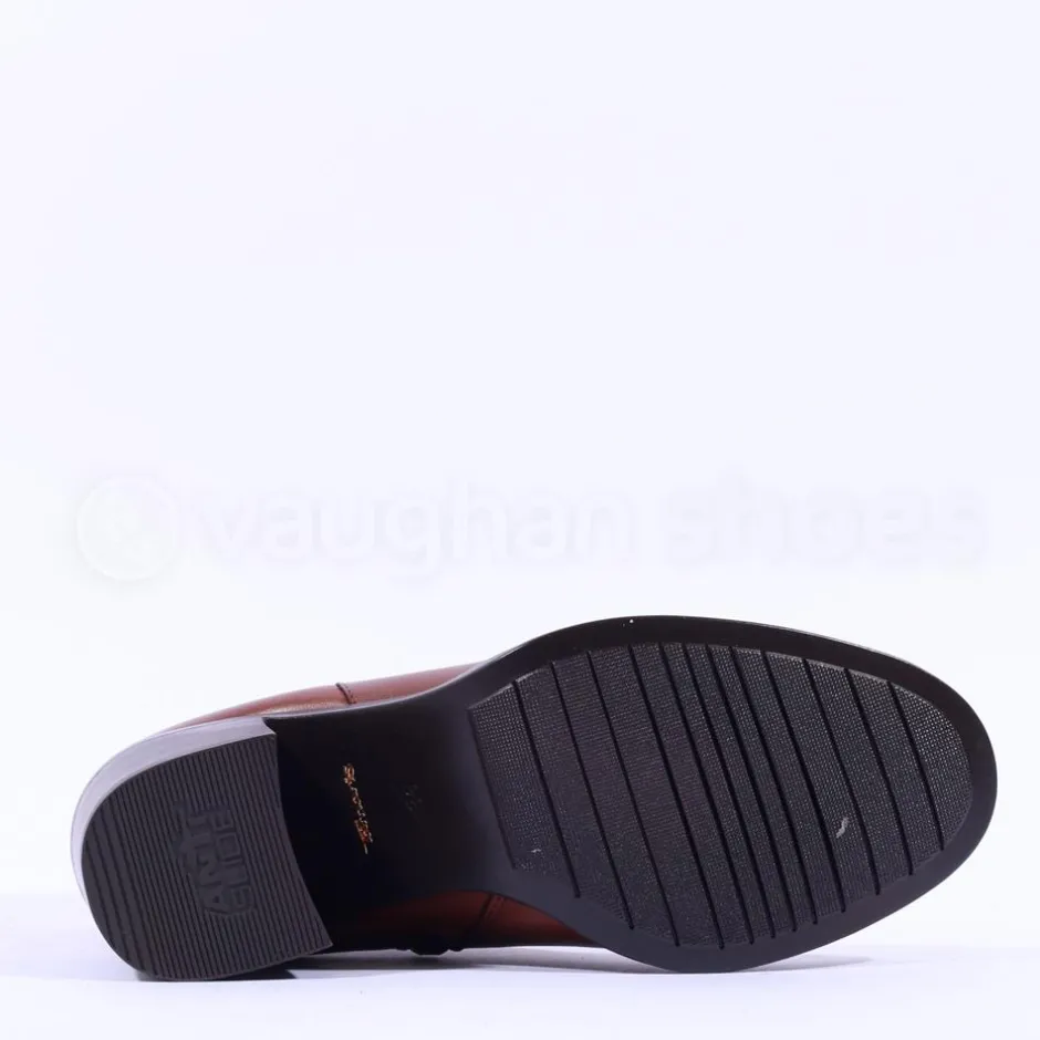 Women Tamaris Jacqie Blockheel Strap Ankleboot - Cognac Leather