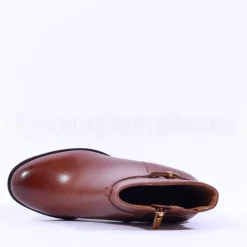 Women Tamaris Jacqie Blockheel Strap Ankleboot - Cognac Leather