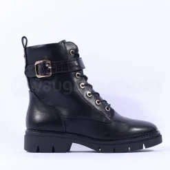 Women Tamaris Jutta Laced Strap Ankle Boot - Black Gold