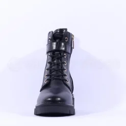 Women Tamaris Jutta Laced Strap Ankle Boot - Black Gold